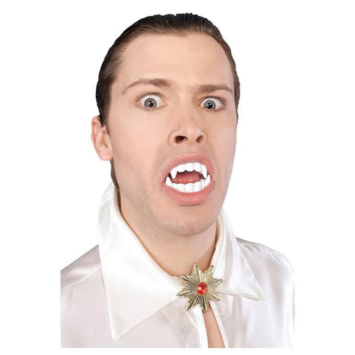 Beyaz Renk Çift Damak Takma Vampir Dişi (4915)