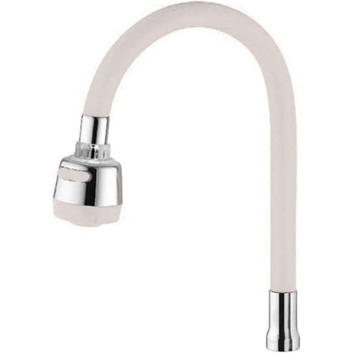 Renkli Silikonlu Oynar Başlıklı 2 Fonksiyonlu Spiral Musluk Başlığı - Beyaz (4915)