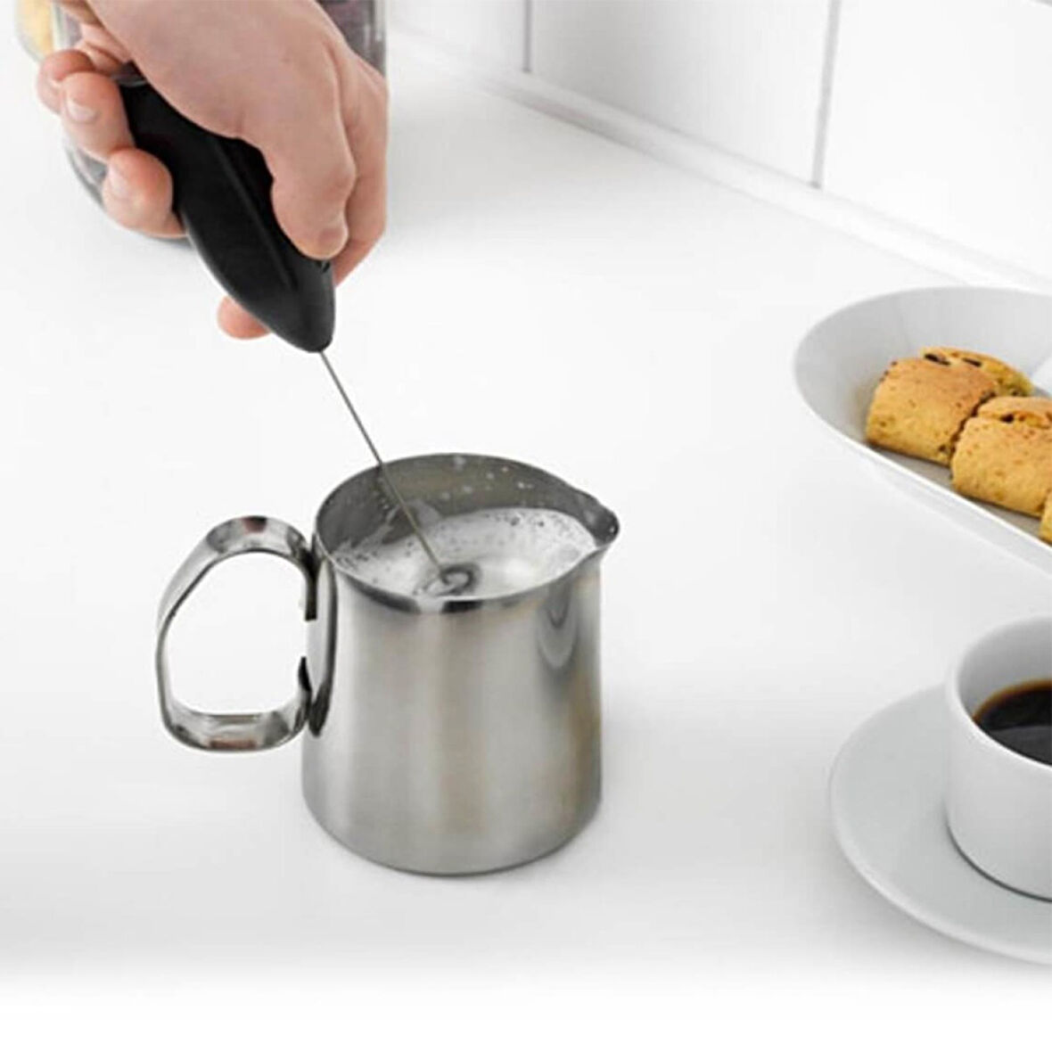 El Çırpıcısı Pilli Mini Portatif Mutfak Mikseri Köpürtme Aleti (4915)