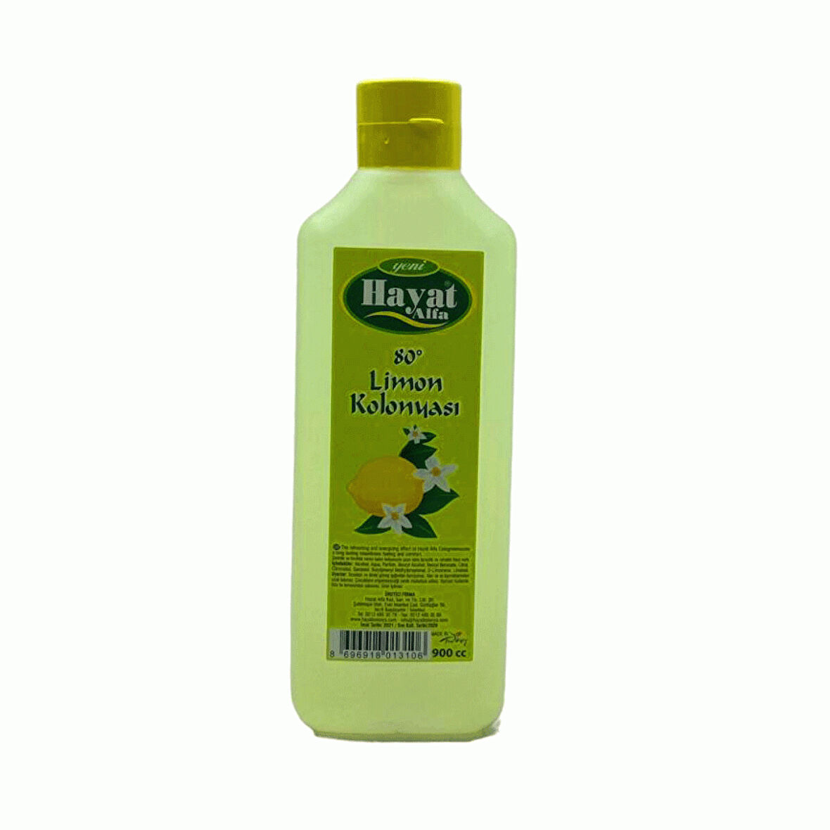 HAYAT 900ML LİMON KOLONYA BİDON (4915)