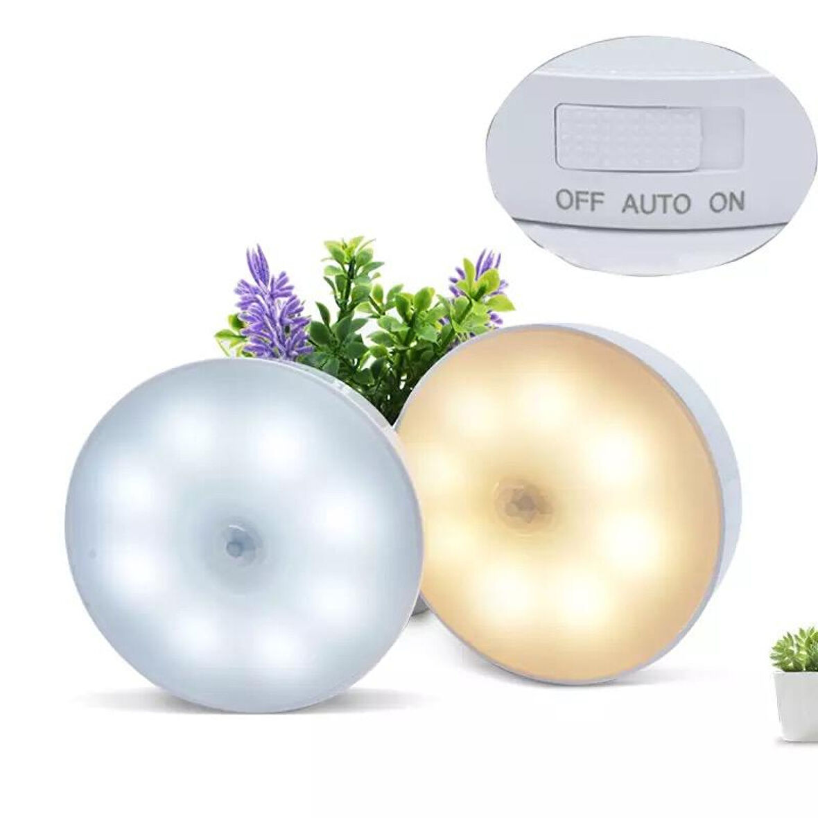 Şarjlı Sensörlü Gece LED Lambası (4915)