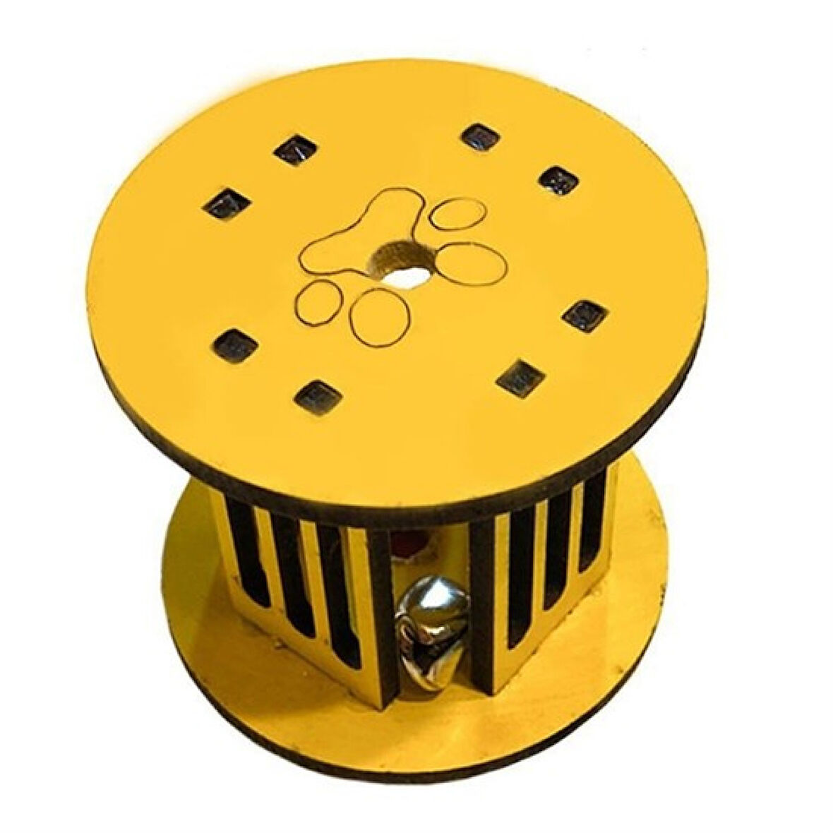 Mini Silindir Eğlenceli Renkli Sağlam Küçük Pati İzi Şekilli Kedi Oyuncağı (4915)