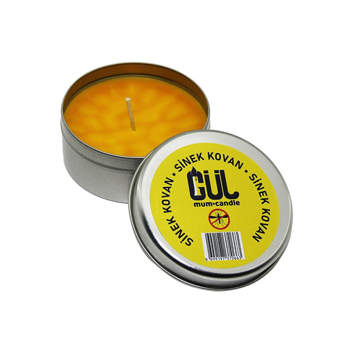 MUM CANDLE SİNEK KOVAN MUM TENEKE KUTU (4915)