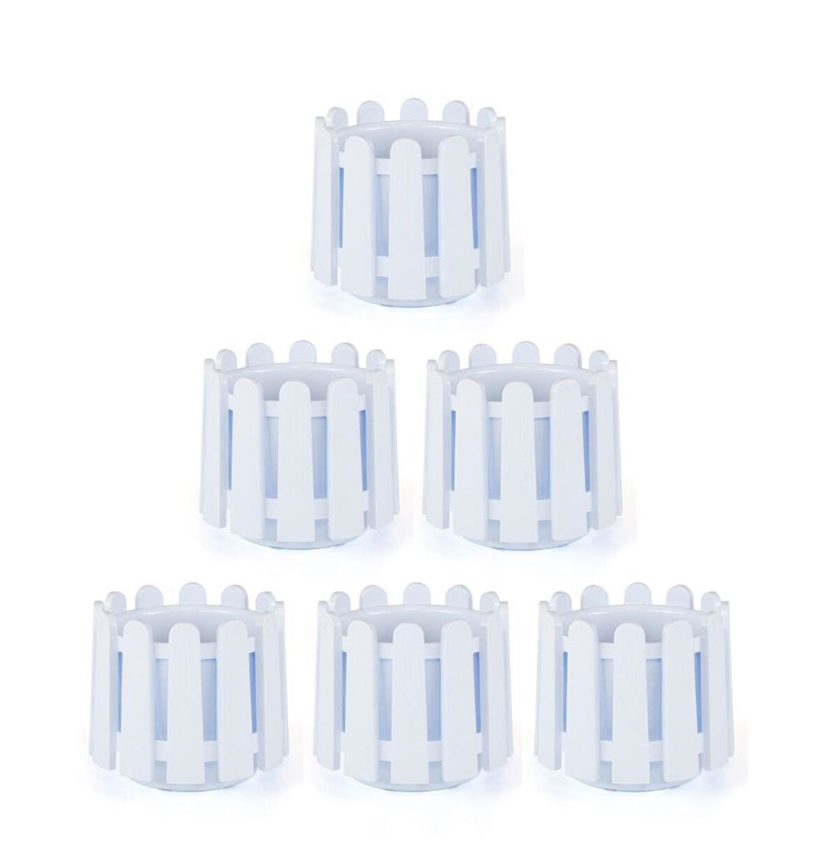 Omnipazar SO-İS03 İstanbul Dekoratif Yuvarlak Saksı 6,6 lt Kirli Beyaz 6 Adet