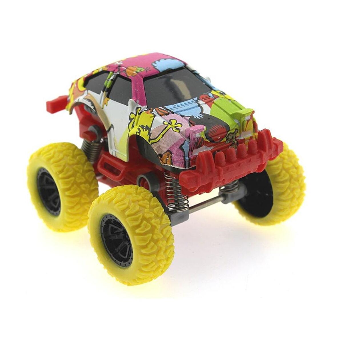 Die Cast Desenli Monster Araba - Sarı