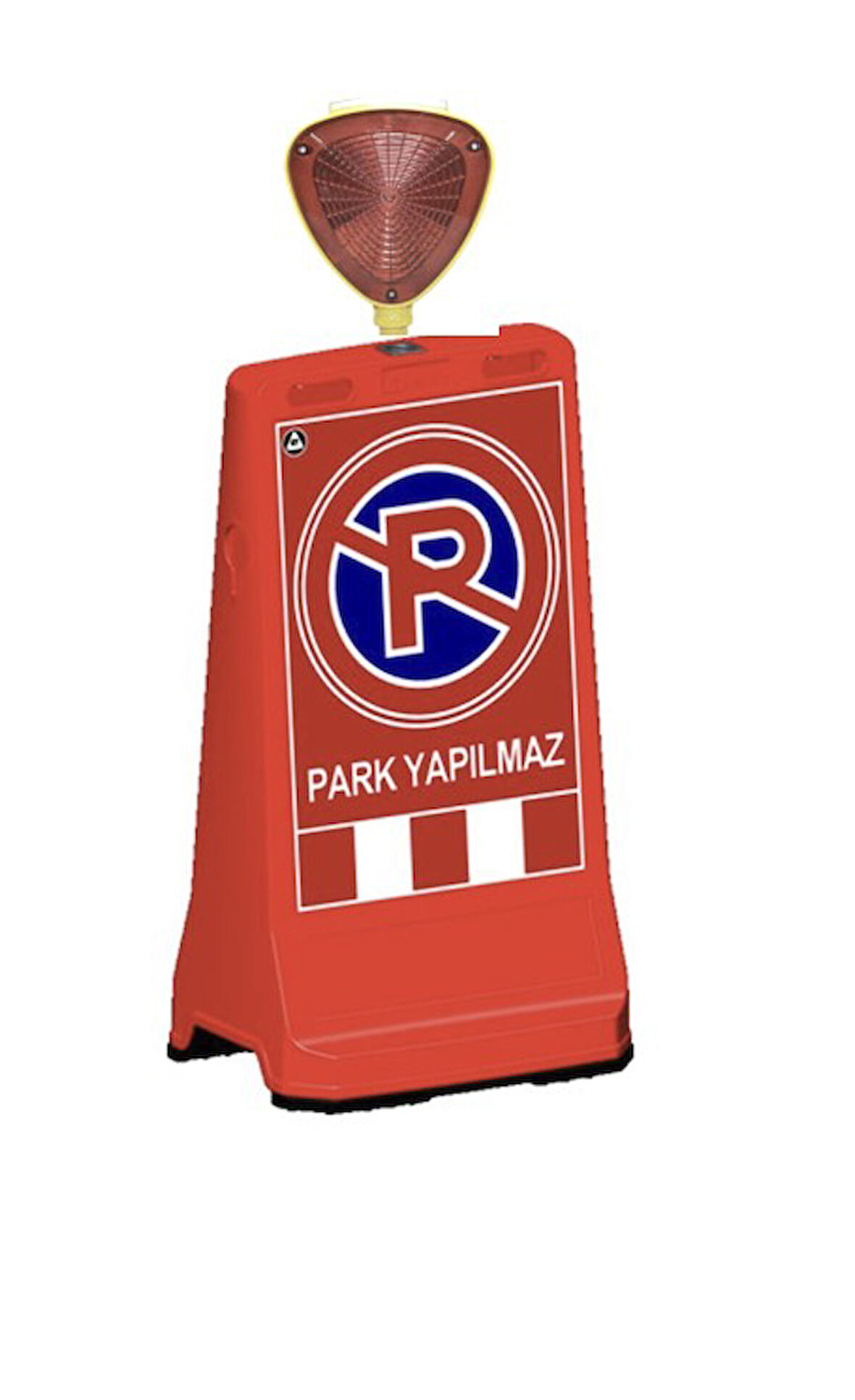 Flaşör Lambalı Park Yapılmaz Baskılı Çift Yön Ultra Levhalı Reklam Dubası Kırmızı Renk 7.5 Kg