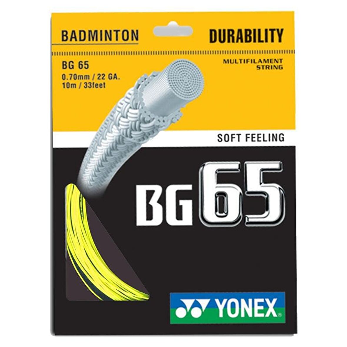 YONEX BG 65 BADMİNTON KORDAJI SARI (10m)