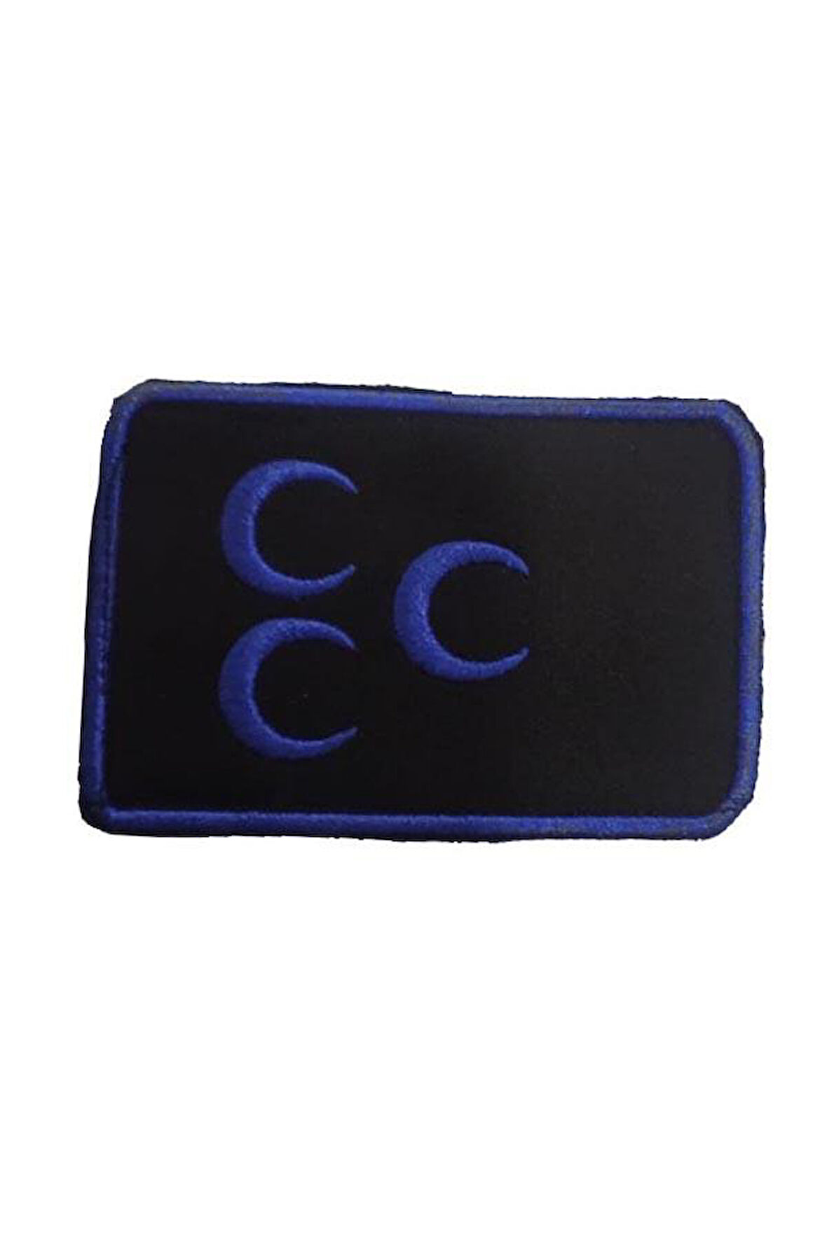 Single Sword Nakış Patch - Üç Hilal Peç SİYAH-MAVİ