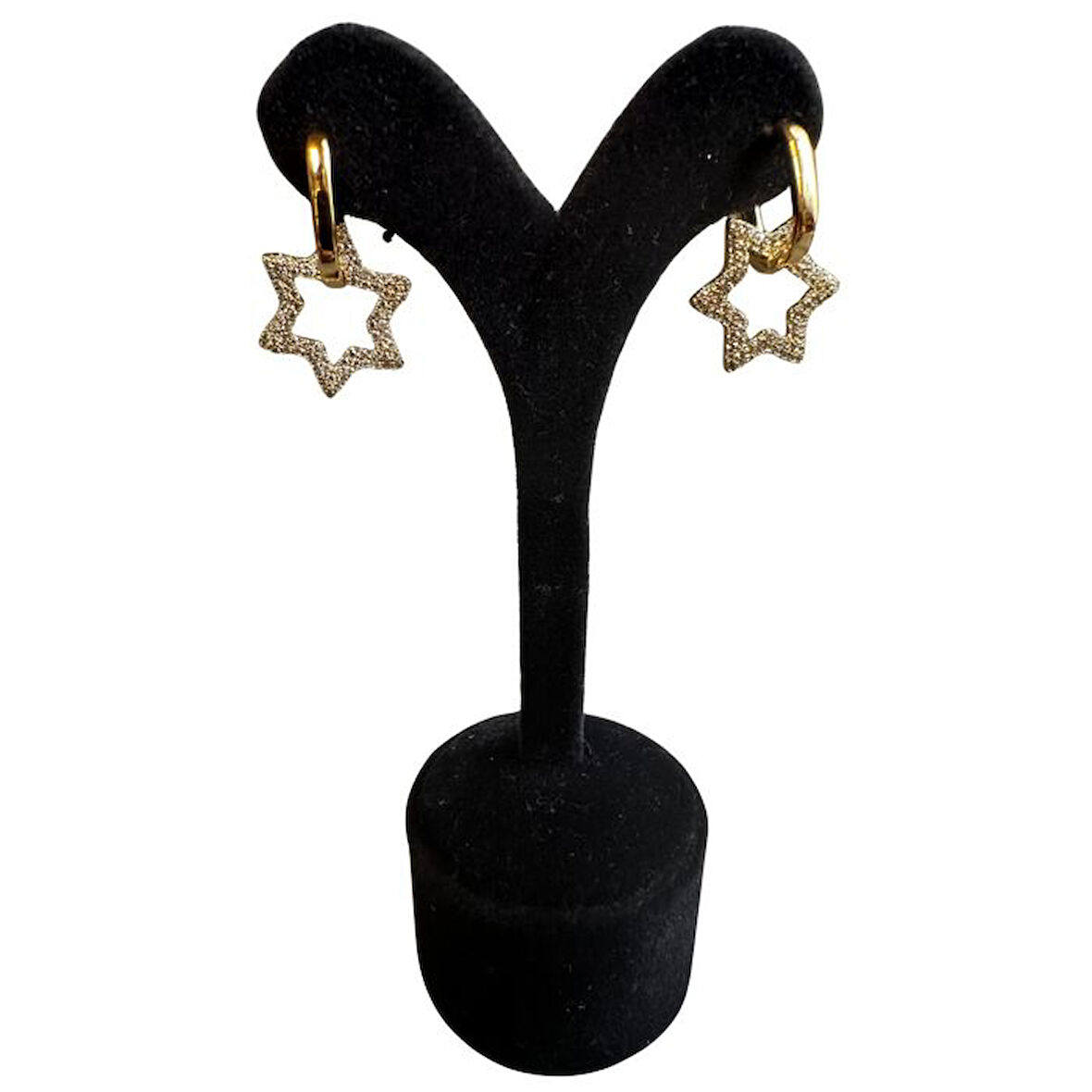 Uretti - İREM 3914 2646 Zirkon Taşlı Yıldız Model Çelik Halka Küpe