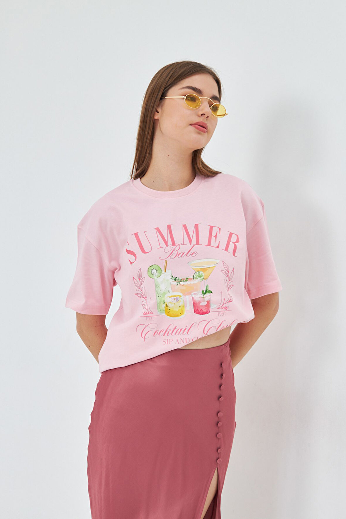 Summer Babe Baskılı %100 Tasarım Kadın Tişört