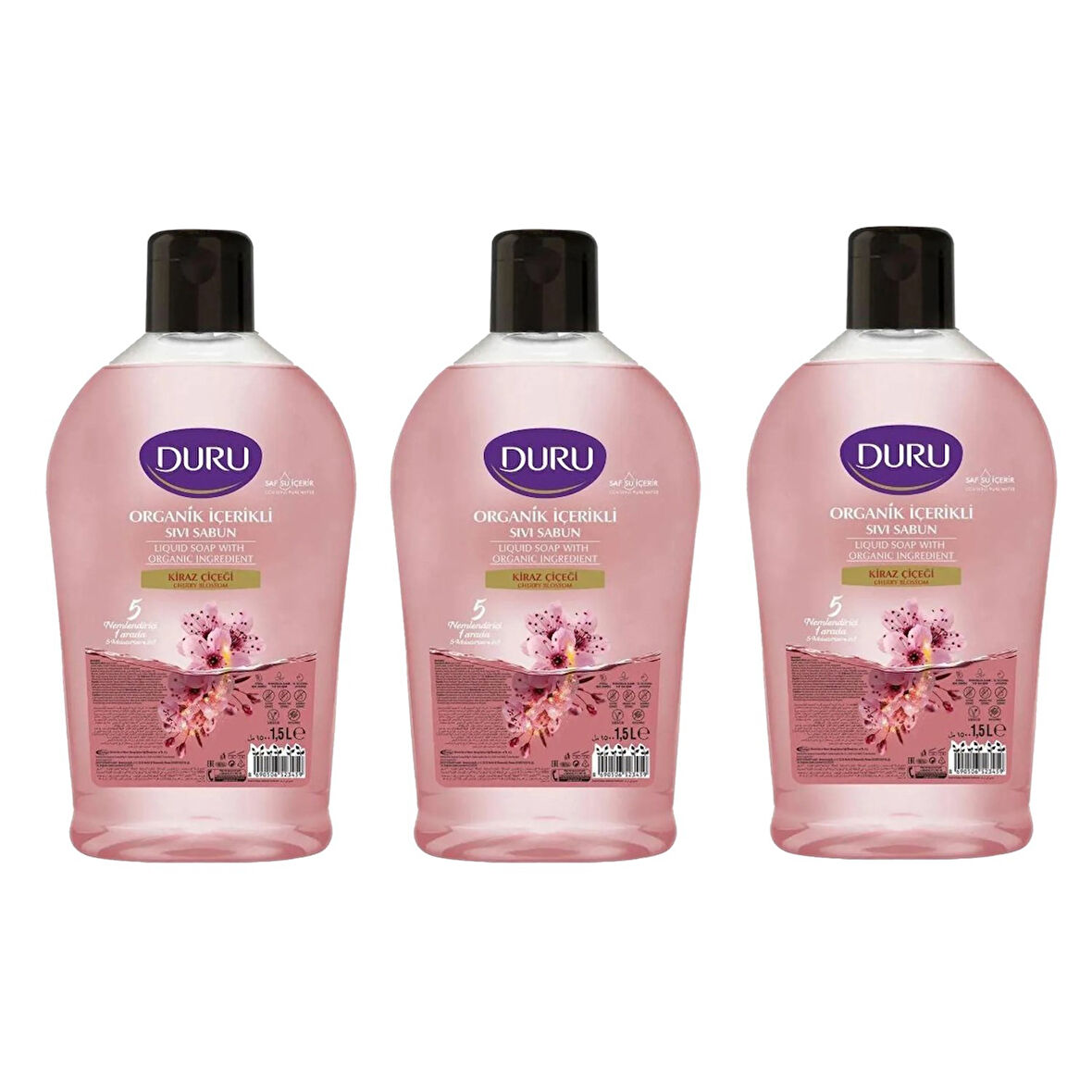 Duru Sıvı Sabun Organik İçerikli Kiraz Çiçeği 1500 ml x 3 adet