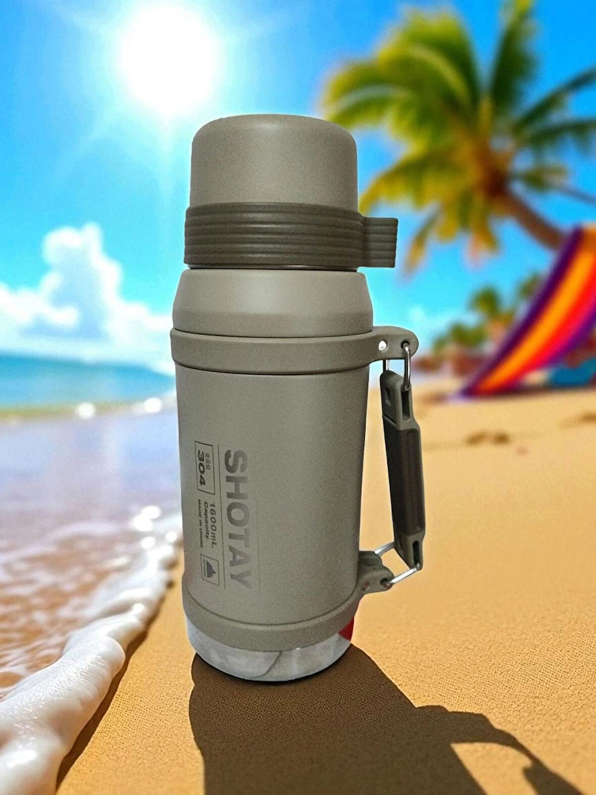 Shotay Camper Large Paslanmaz Çelik Vakumlu Termos 1600Ml 