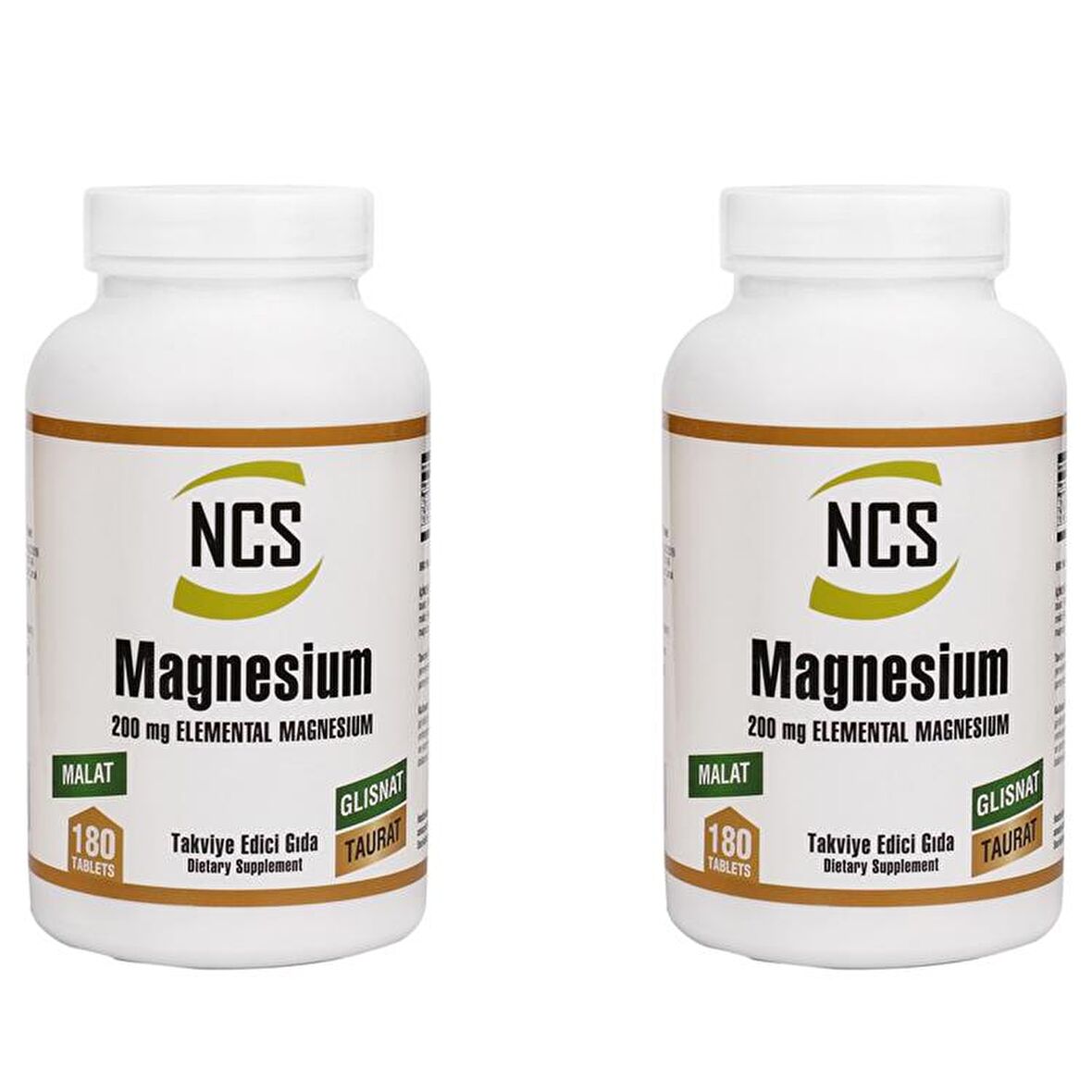 Magnezyum Ncs Malat Glisinat Taurat 180 Tablet 2 Kutu 360 Tablet