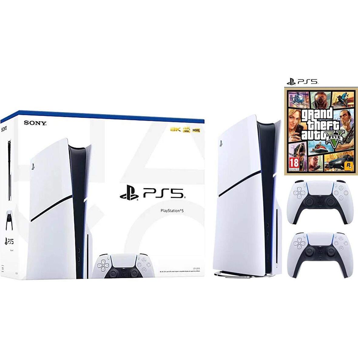 Sony Playstation 5 Slim CD Edition + Daulsense + Ps5 Gta 5 Ithalatçı Garantili