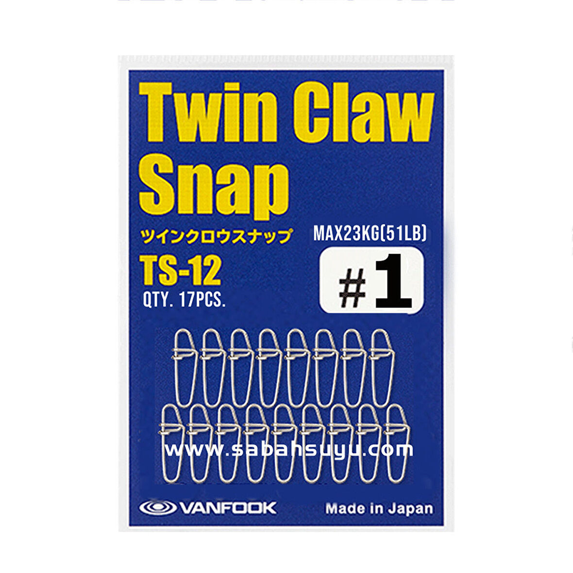 Vanfook Twin Claw Snap TS-12 Silver #1 12mm 51lb/23kg (17Ad)