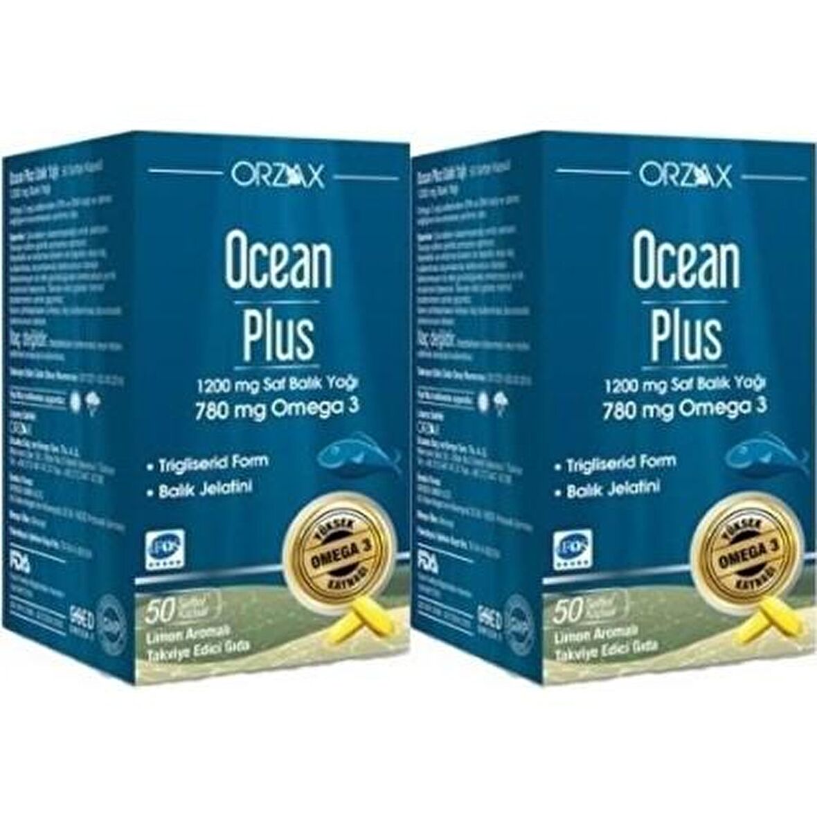 Ocean Plus 1200 Mg 50 Kapsül Balık Yağı 2'li Set
