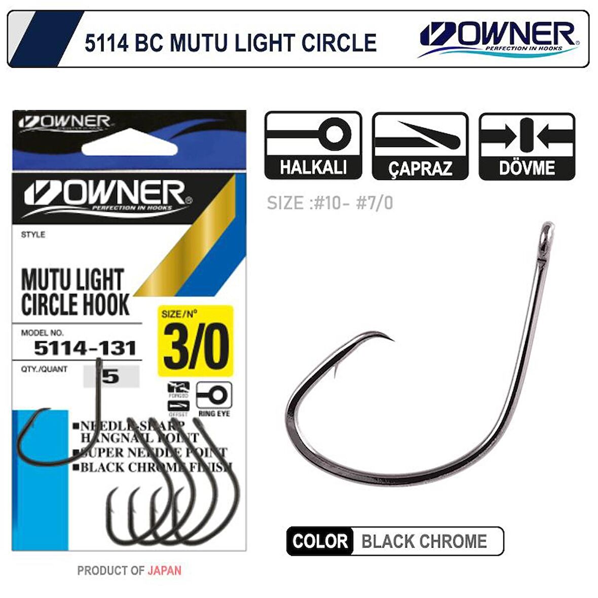 Owner 5114 Mutu Light Black Chrome İğne