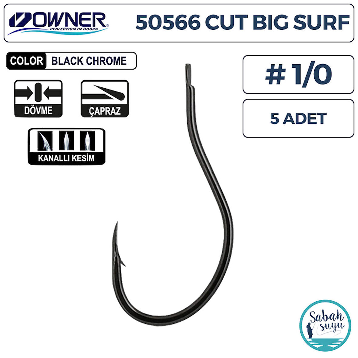 Owner 50566 Cut Big Surf  İğne #1/0 (5 Adet) Siyah