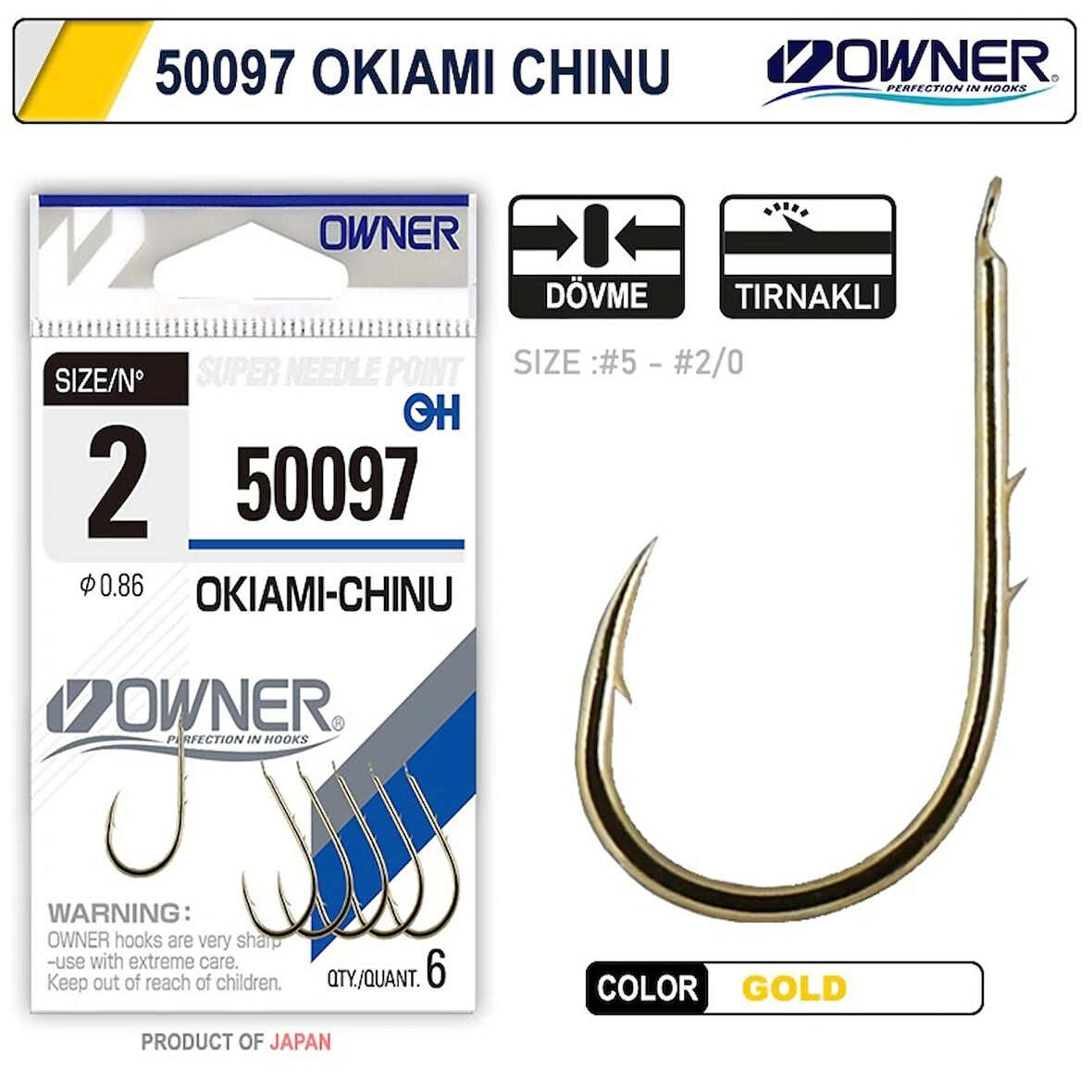 Owner 50097 Okiami-Chinu Gold İğne No:4