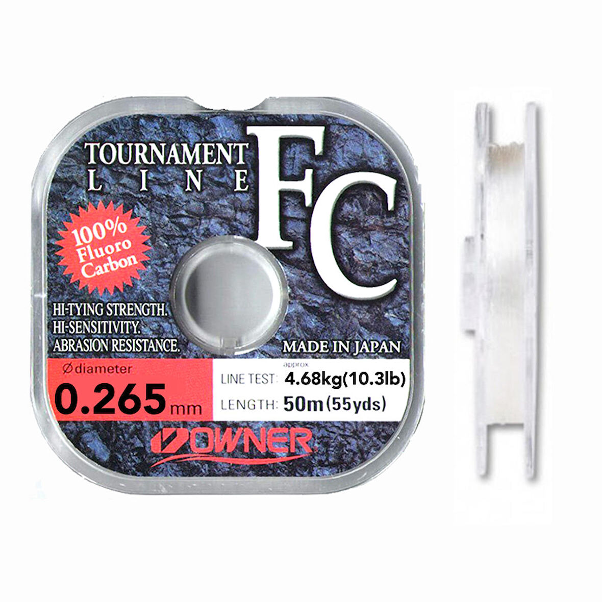 Owner Tournament Fluorocarbon Misina 0.265mm 4.68kg 50mt.