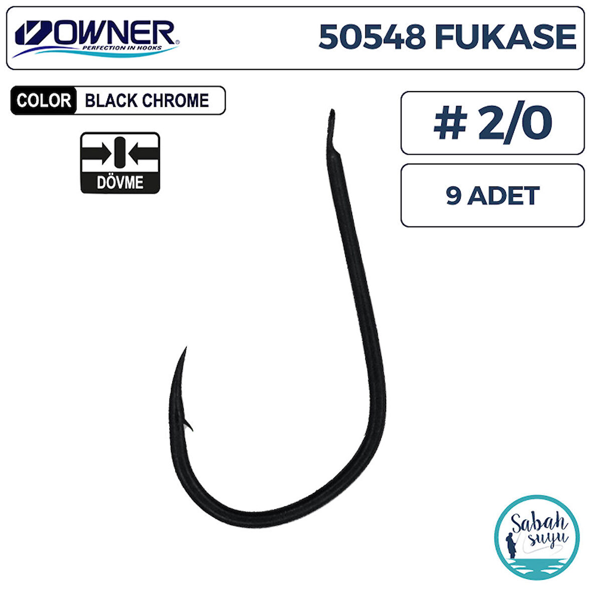 Owner 50548 Fukase İğne #2/0 (9 Adet) Siyah