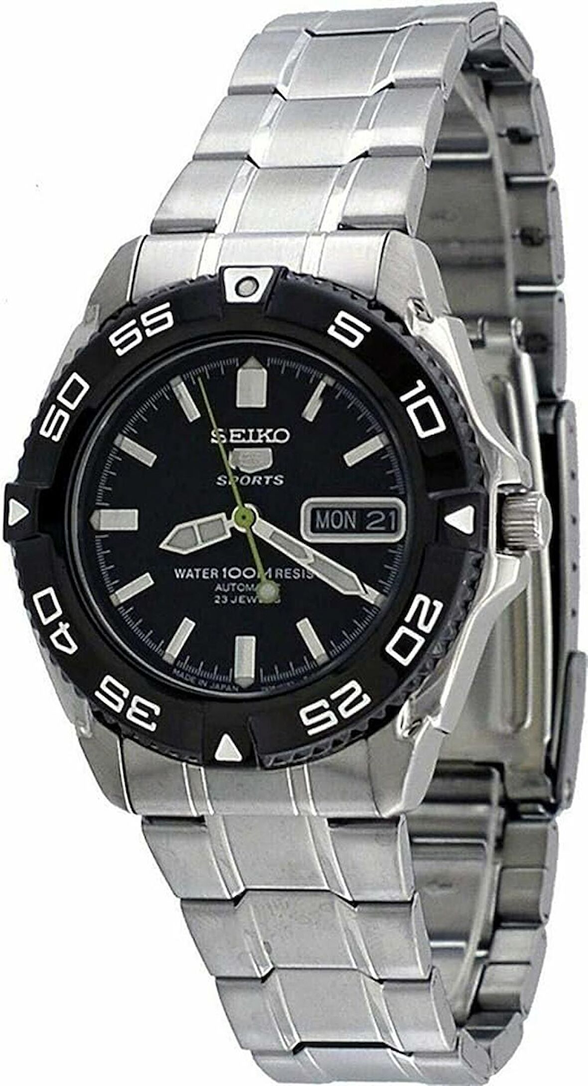 Seiko 5 Japan SNZB23J1 Otomatik Çelik Gri Siyah Kadran 10 ATM 40 mm Erkek Kol Saati