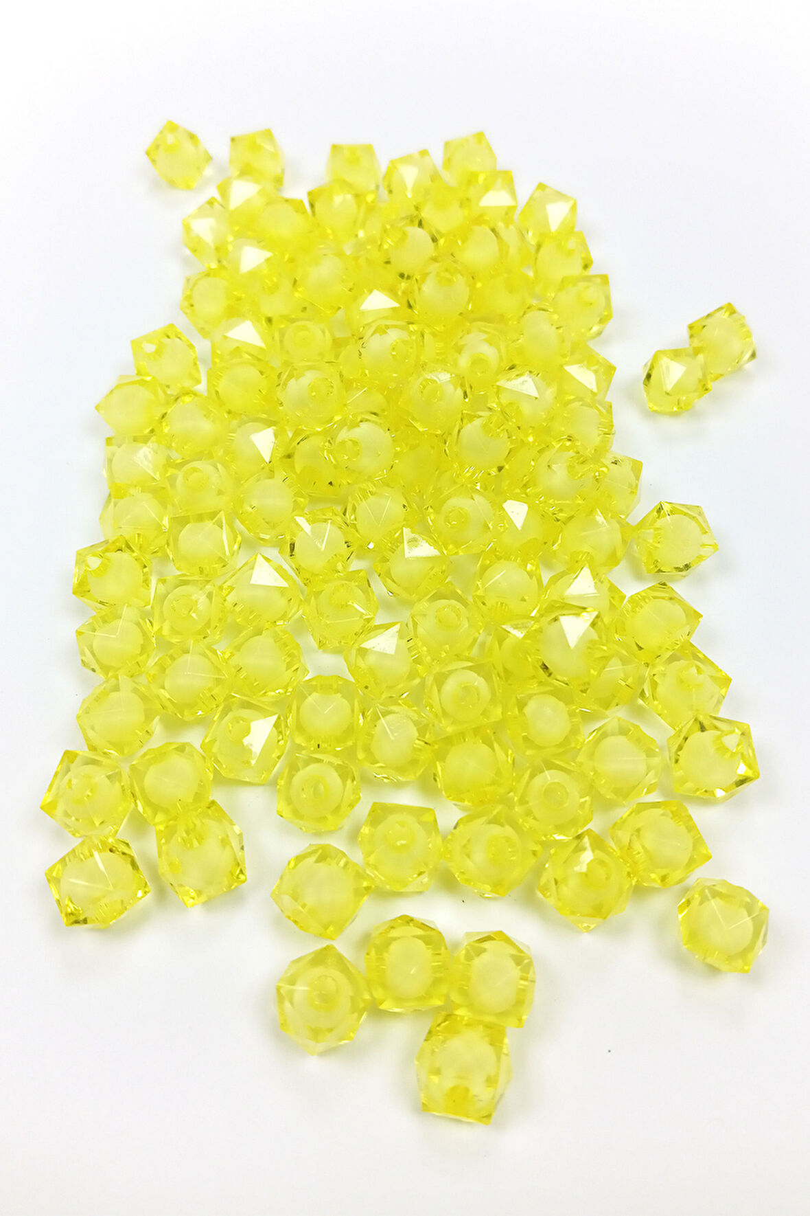 Küp Boncuk İçten Boncuklu Bileklik Çanta Boncuğu 10 mm 50 gr Sarı - BNC454