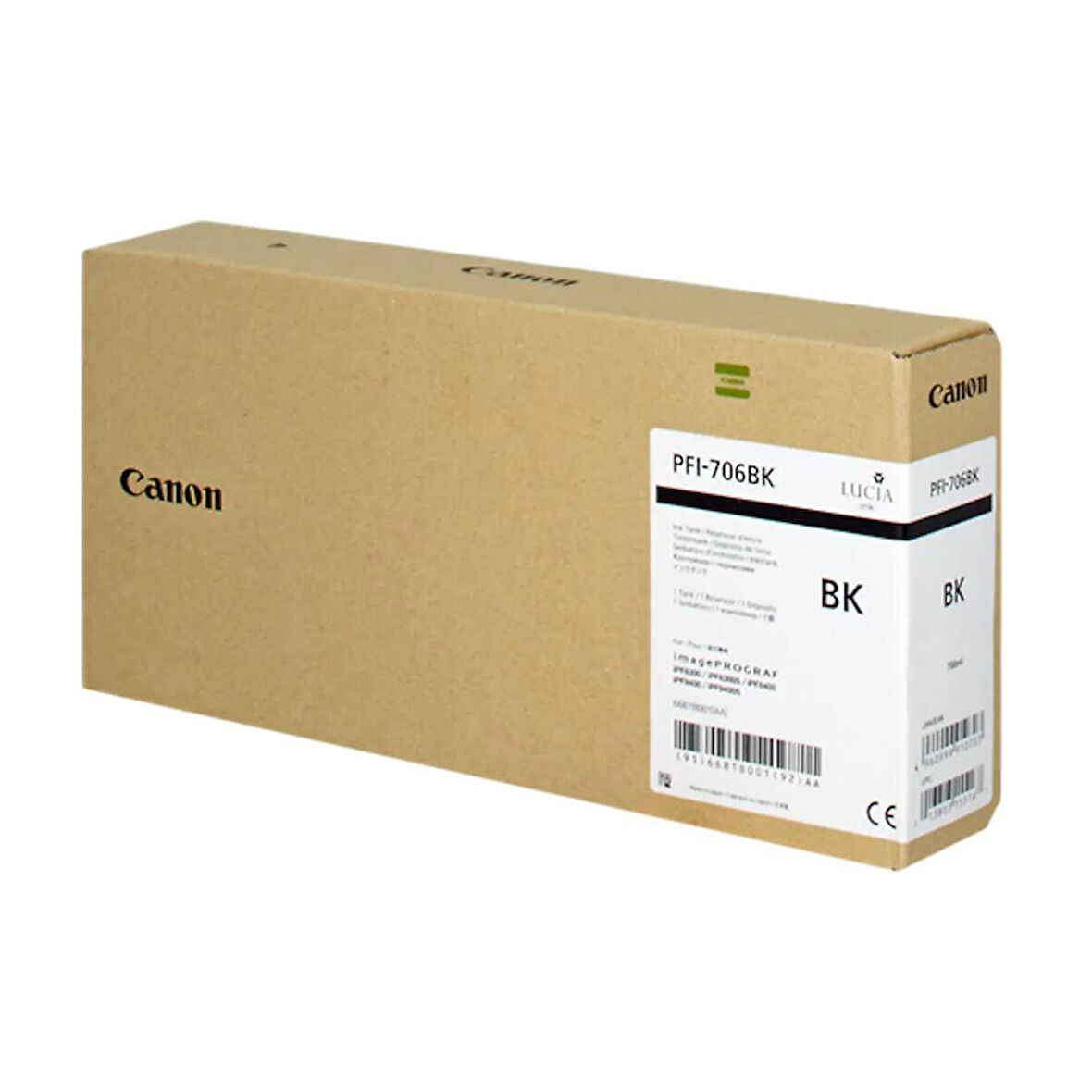 Feyza Bilişim® Canon PFI-706 BK (Photo Black) Fotoğraf Siyahı Plotter Orijinal Mürekkep Kartuş 700 ml. (6681B001)