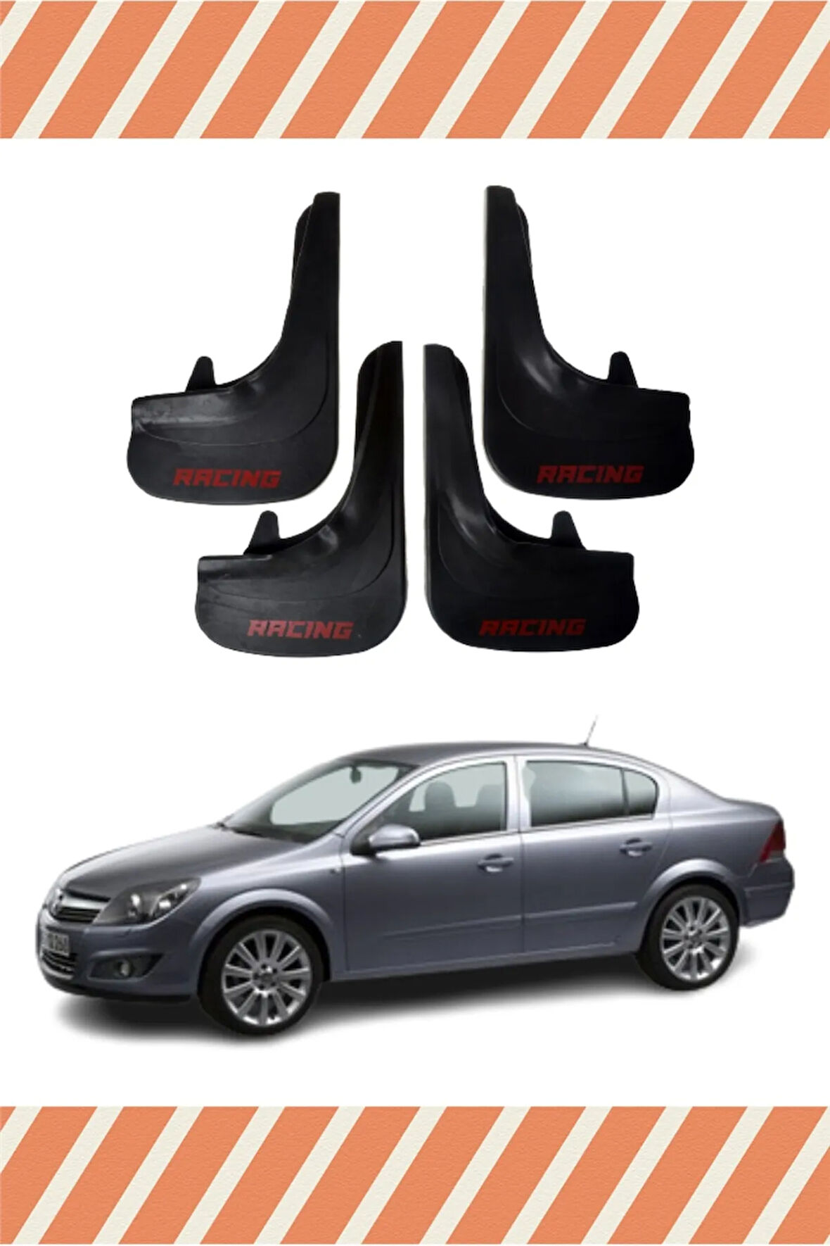 Opel Astra H Sd 2008-2017 Racing yazılı 4’lü tozluk çamurluk paçalık