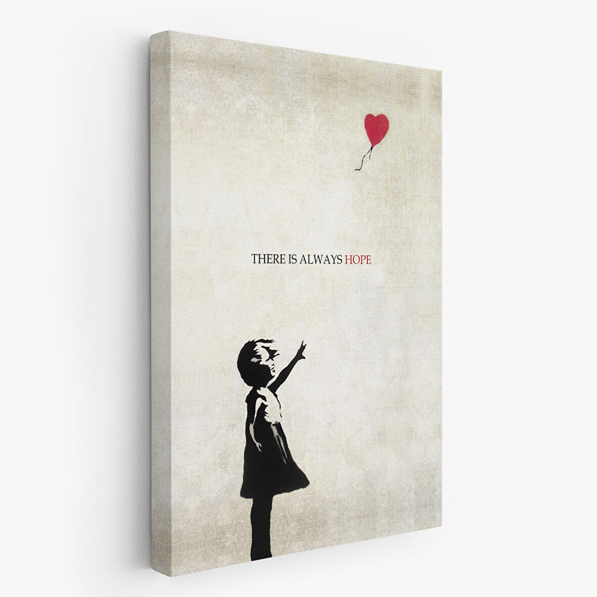 Banksy Kırmızı Balonlu Kız Dekoratif Modern Kanvas Tablo-4962