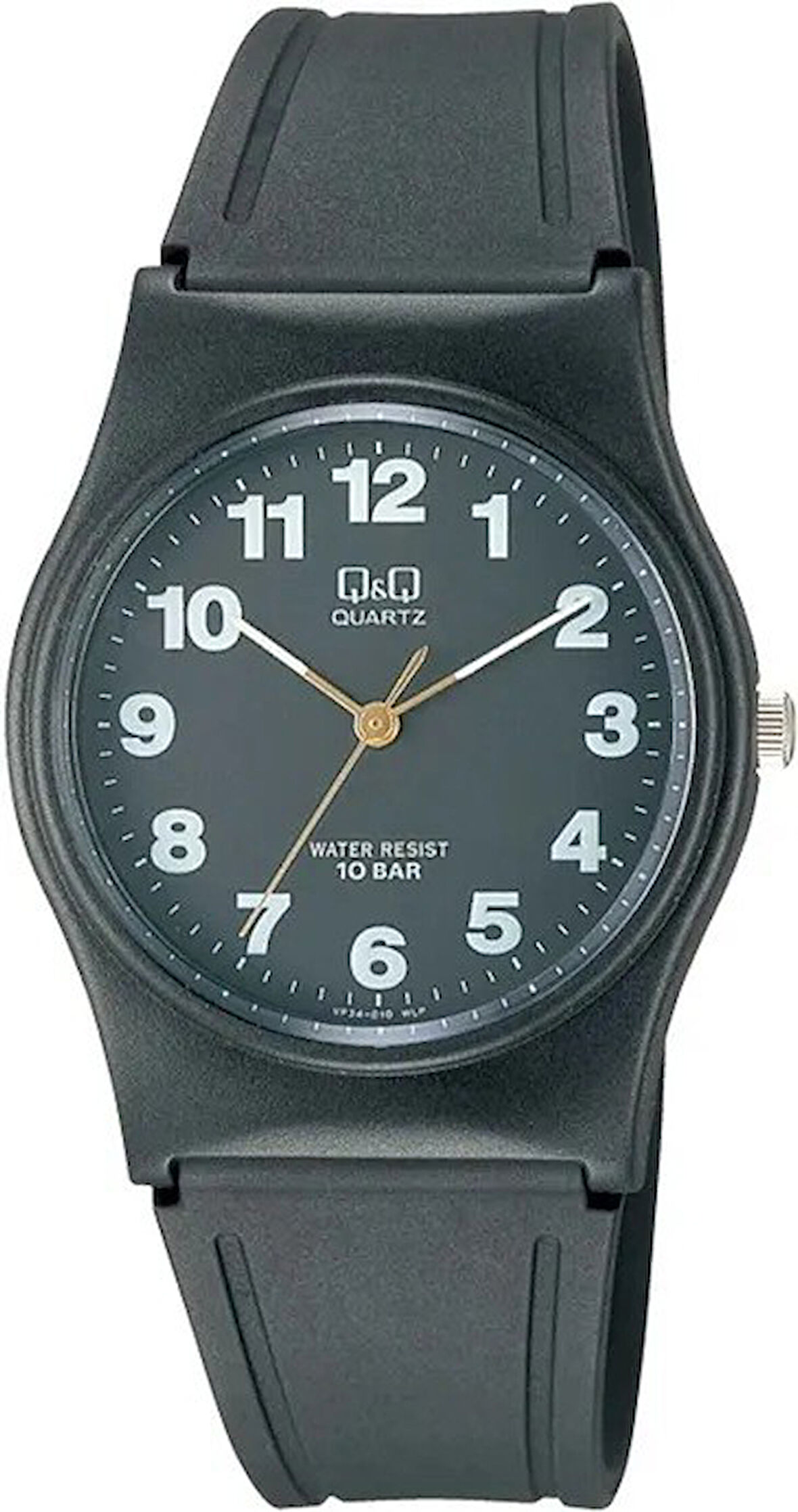 Q&Q VP34J010Y SİYAH SİLİKON KORDON RAKAMLI ERKEK KOL SAATİ
