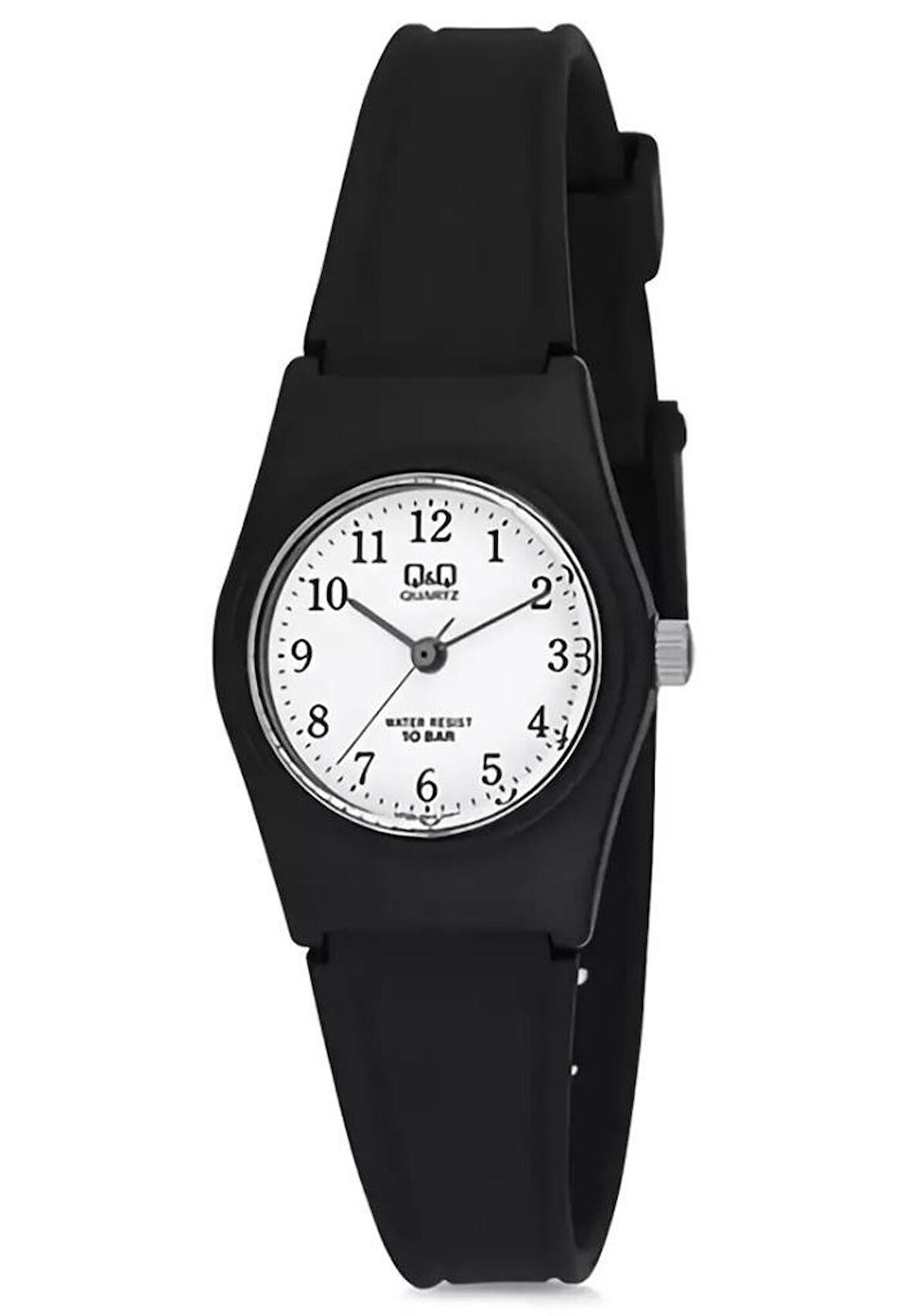 Q&Q VP35J002Y SİYAH SİLİKON KORDON RAKAMLI KADIN KOL SAATİ