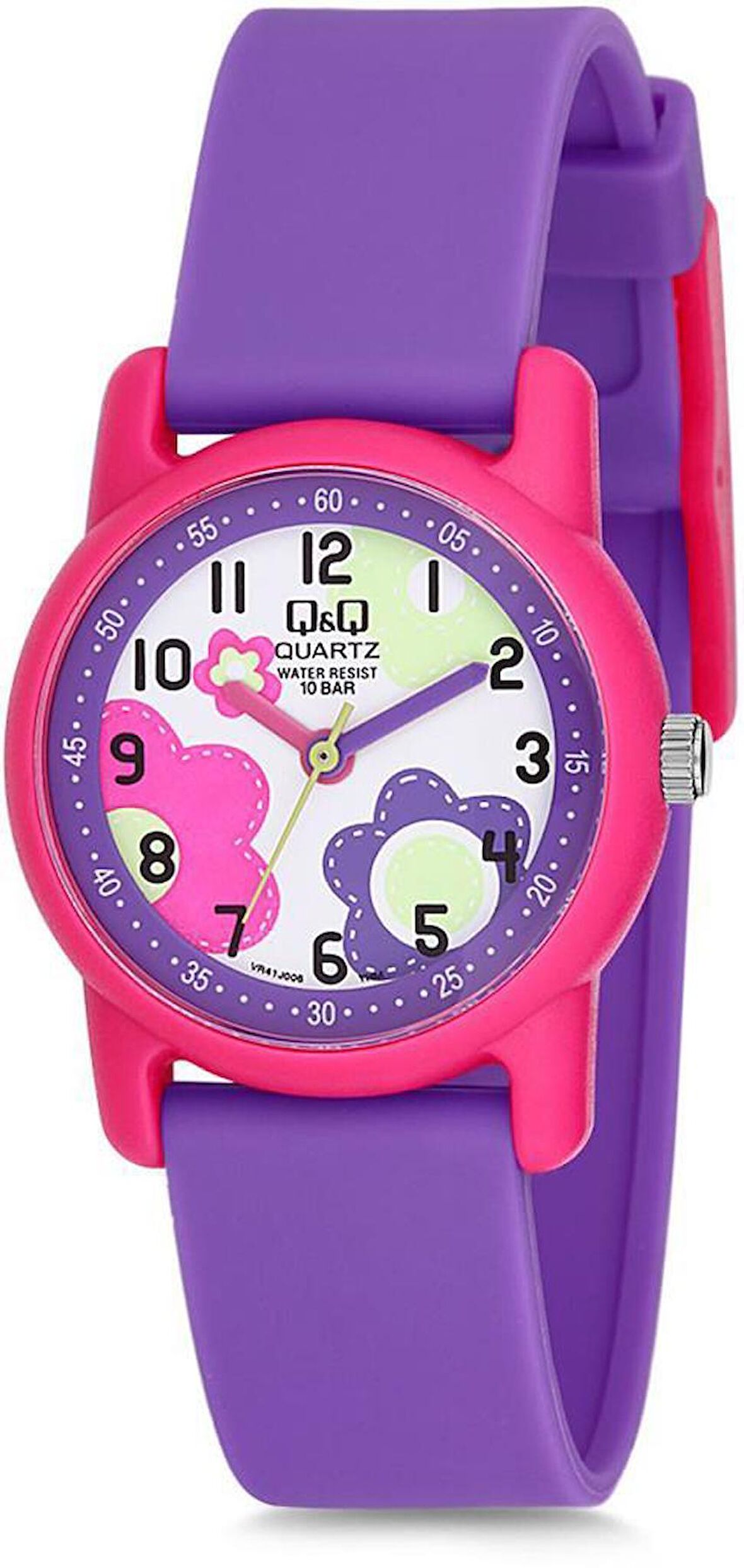 Q&Q VR41J006Y MOR SİLİKON KORDON RAKAMLI ÇOCUK KOL SAATİ