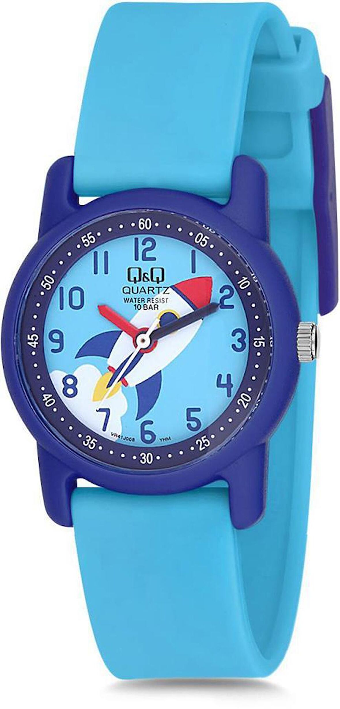 Q&Q VR41J008Y MAVİ SİLİKON KORDON RAKAMLI ÇOCUK KOL SAATİ