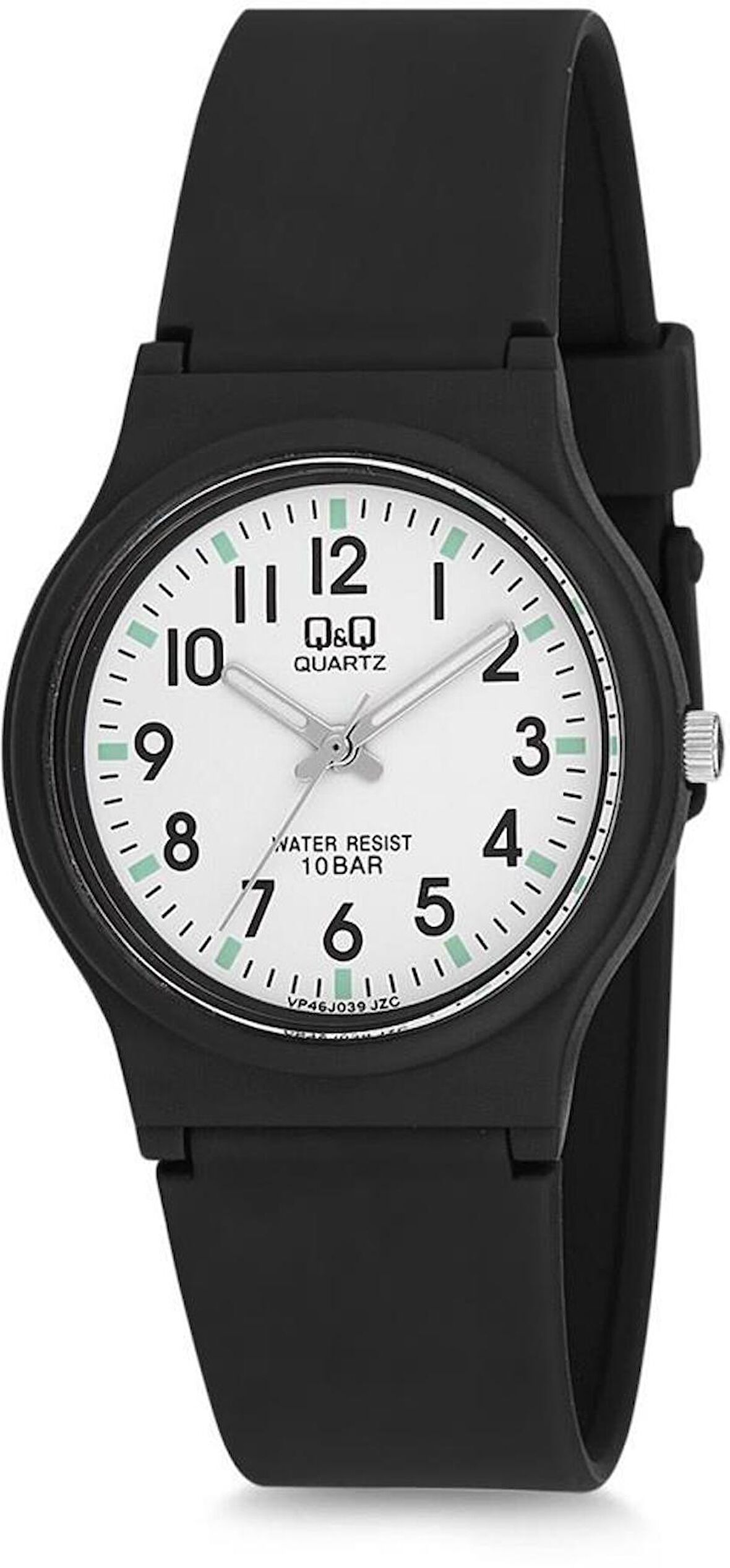 Q&Q VP46J039Y SİYAH SİLİKON KORDON RAKAMLI ERKEK KOL SAATİ
