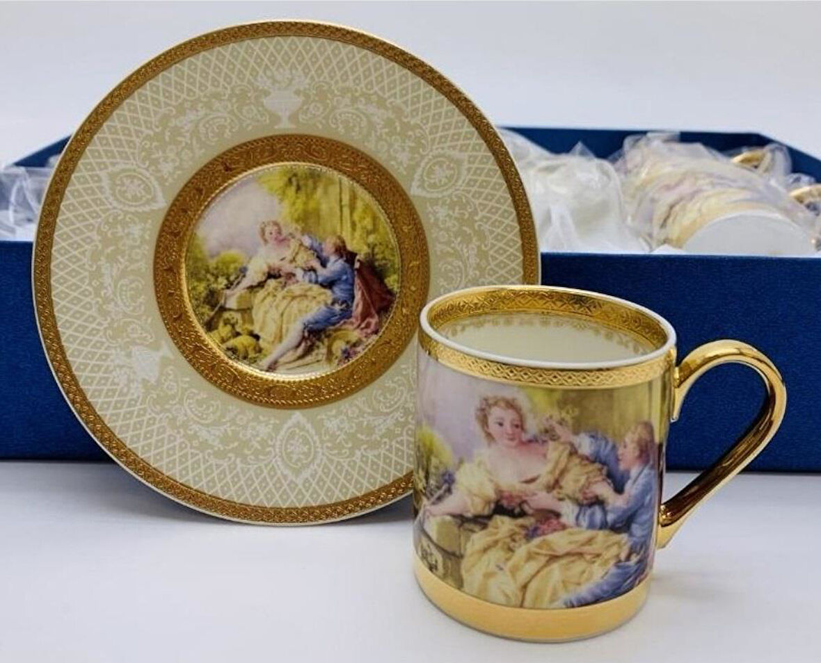 Royking Isabella Afitap 6lı Kahve Fincan Takımı HKR 012