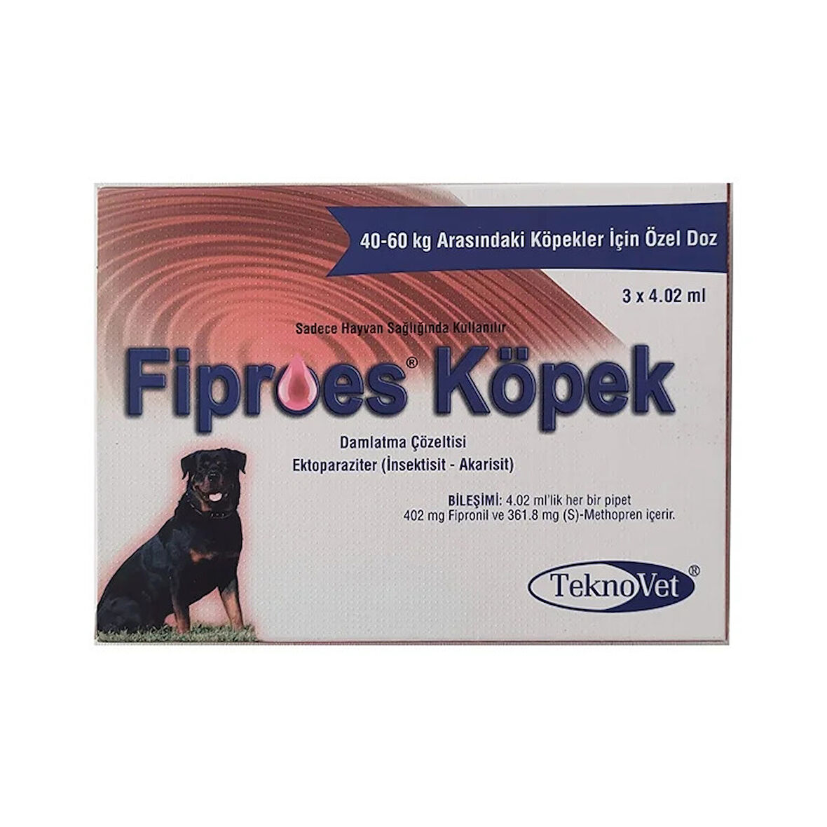 Fiproes Köpek 40-60 Kg 4.02 ML 3 Pipet SKT:31.01.2025