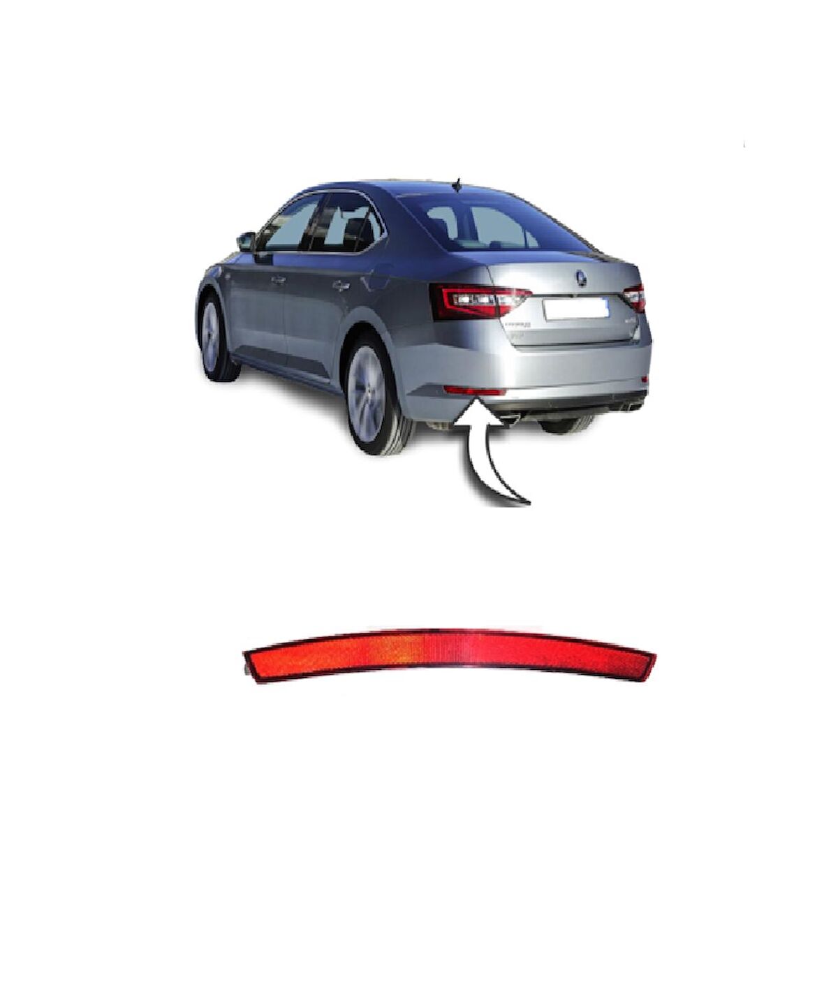 Skoda Süperb 2015 - 2020 Arka Tampon Reflektörü Sol 497039720 