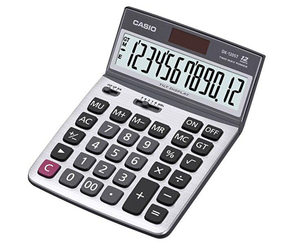 Casio DX-120ST 12 Hane Oynar Başlıklı Masa Üstü Hesap Makinesi