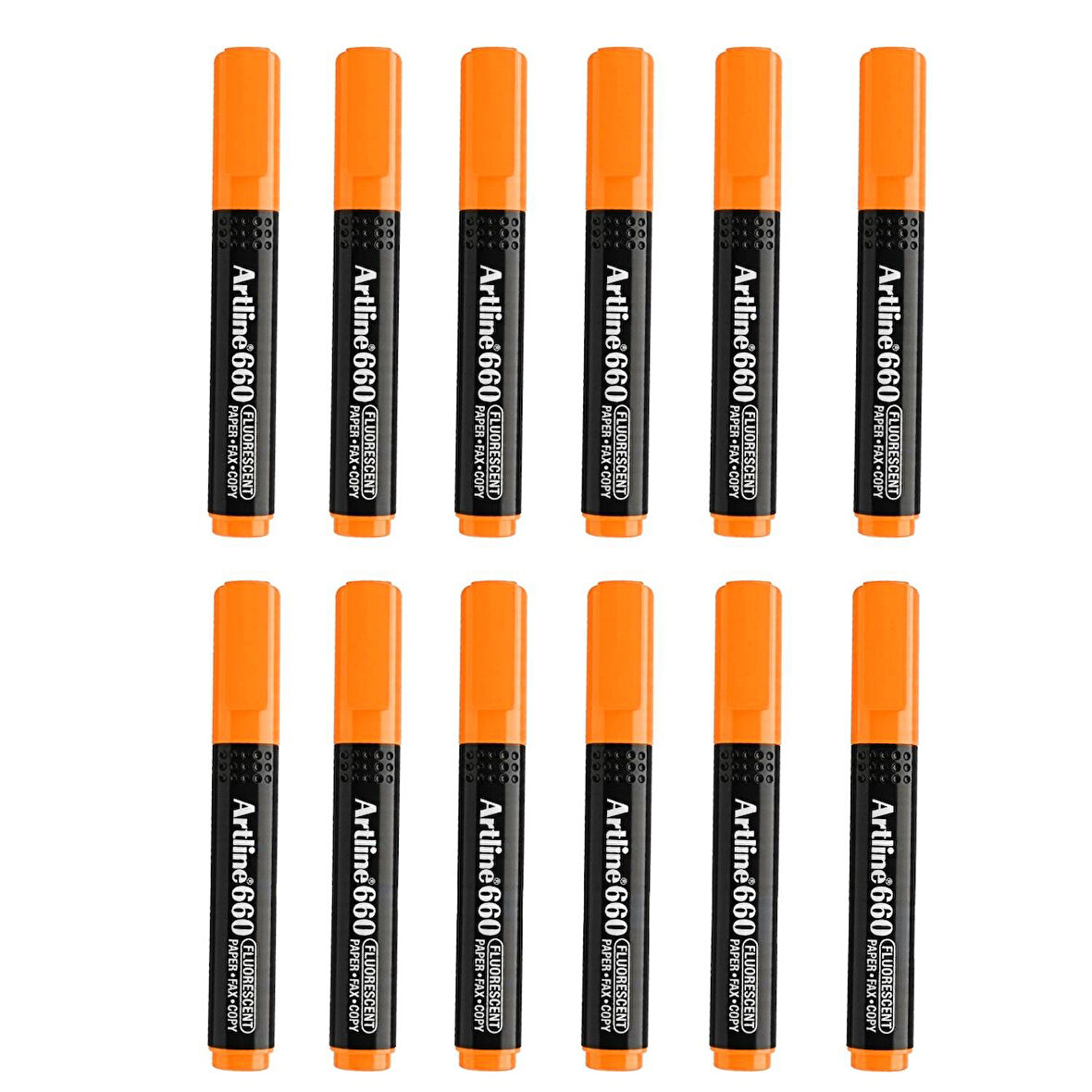 Artlirne Fosforlu Kalem Kesik Uç Neon Renkler Turuncu 12 Adet