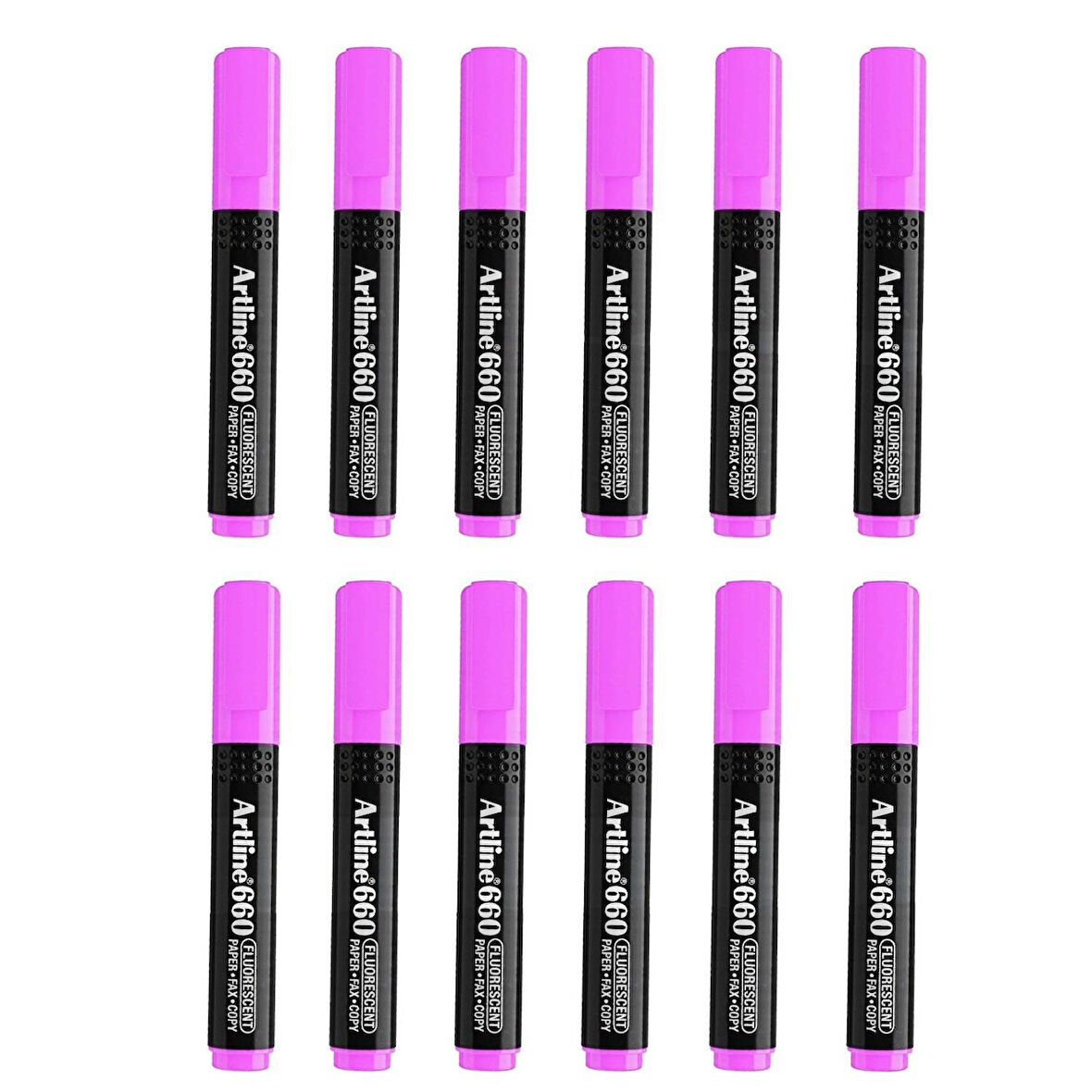 Artlirne Fosforlu Kalem Kesik Uç Neon Renkler Mor 12 Adet