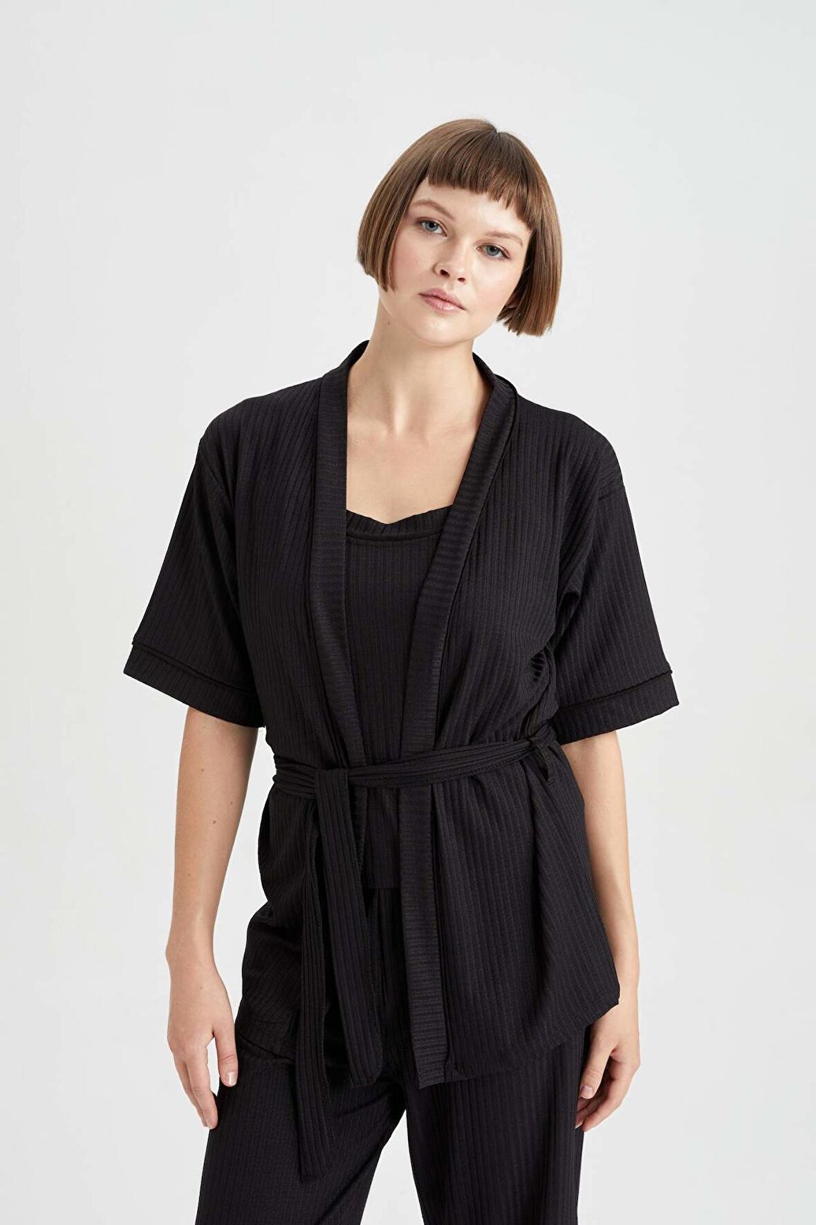 DeFacto Yarım Kol Sabahlık-Fall in Love B6559AX23AUBK81