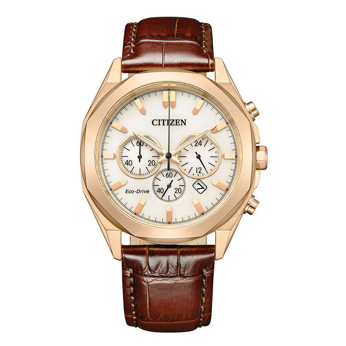 Citizen CA4593-15A Eco Drive Deri Kordonlu Kahverengi Erkek Kol Saati