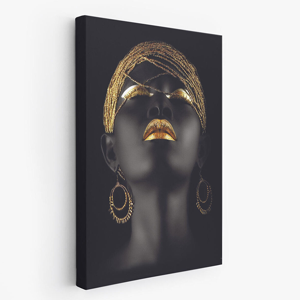 Afrikalı Zenci Kadın Yaylera Dekoratif Kanvas Tablo-4975