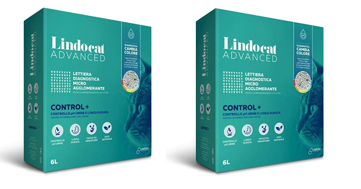 LindoCat Advanced Control Hastalık Teşhis Eden Kokusuz Topaklaşan Kedi Kumu 6 Lt. X 2 Adet