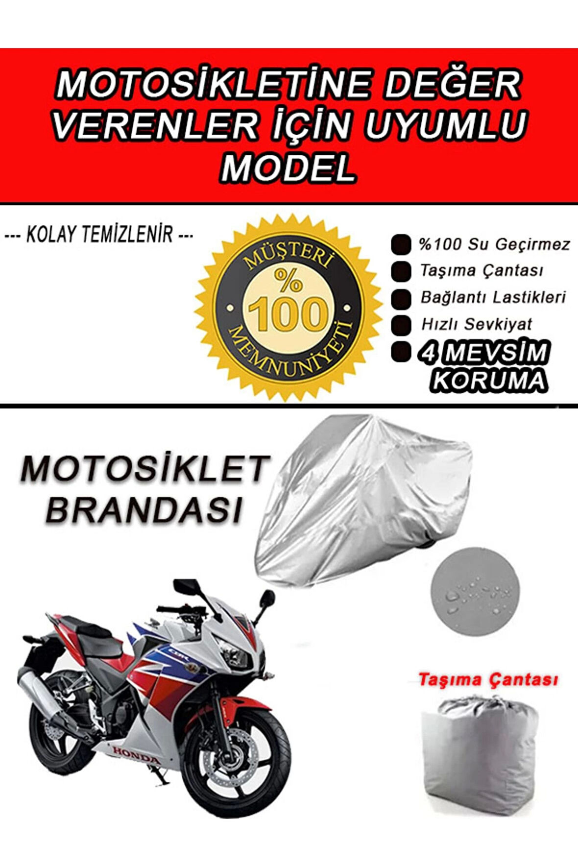 HONDA CBR1000RR-Uyumlu Motosiklet Brandası-Miflonlu,Kaliteli