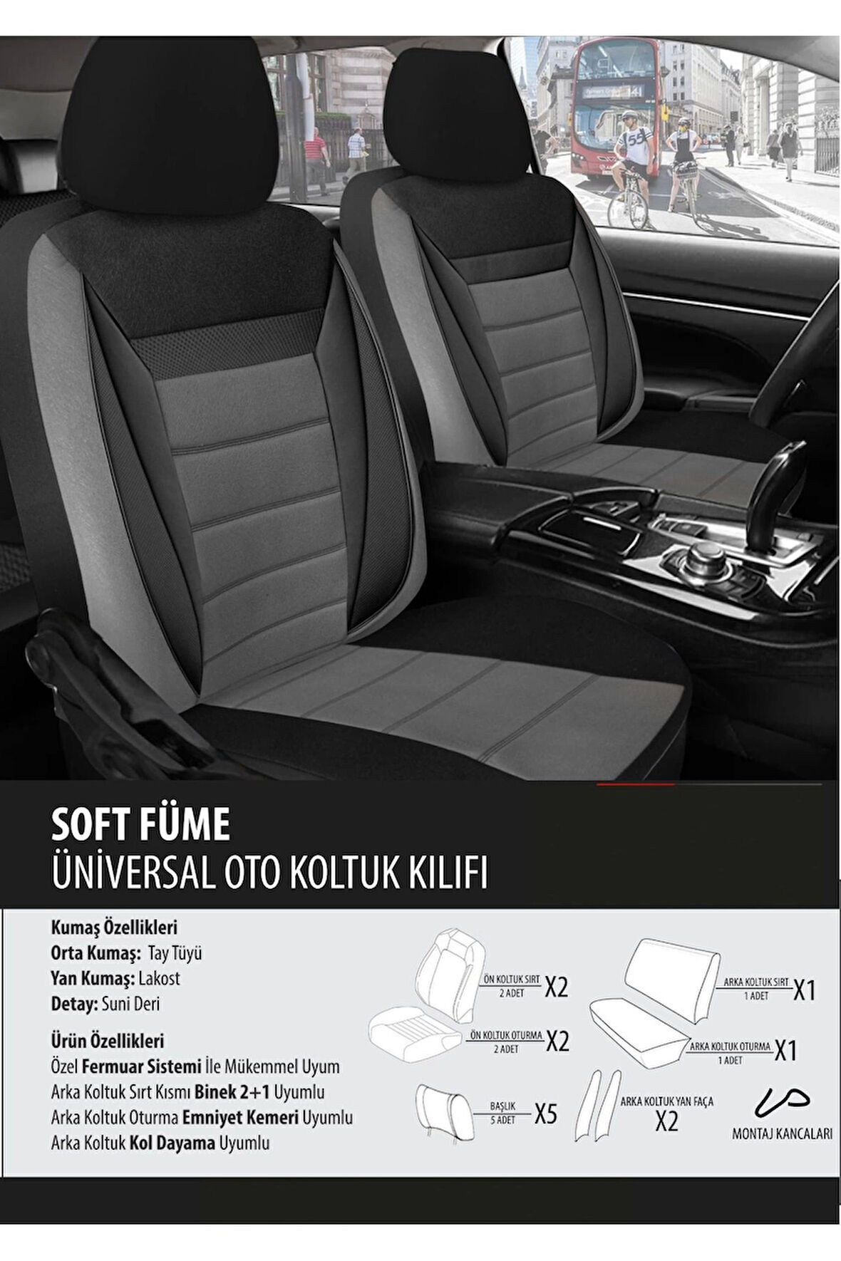 Honda Crv Koltuk Kılıfı Soft Füme