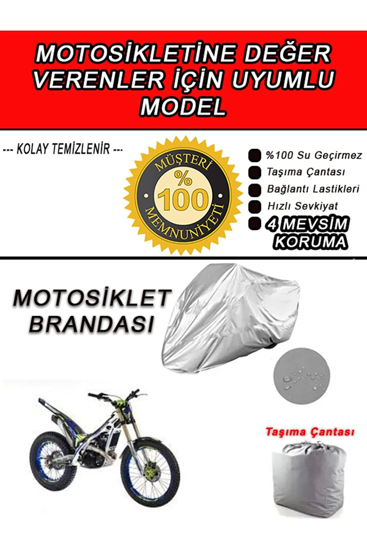 SHERCO TRIAL-Uyumlu Motosiklet Brandası-Miflonlu,Kaliteli