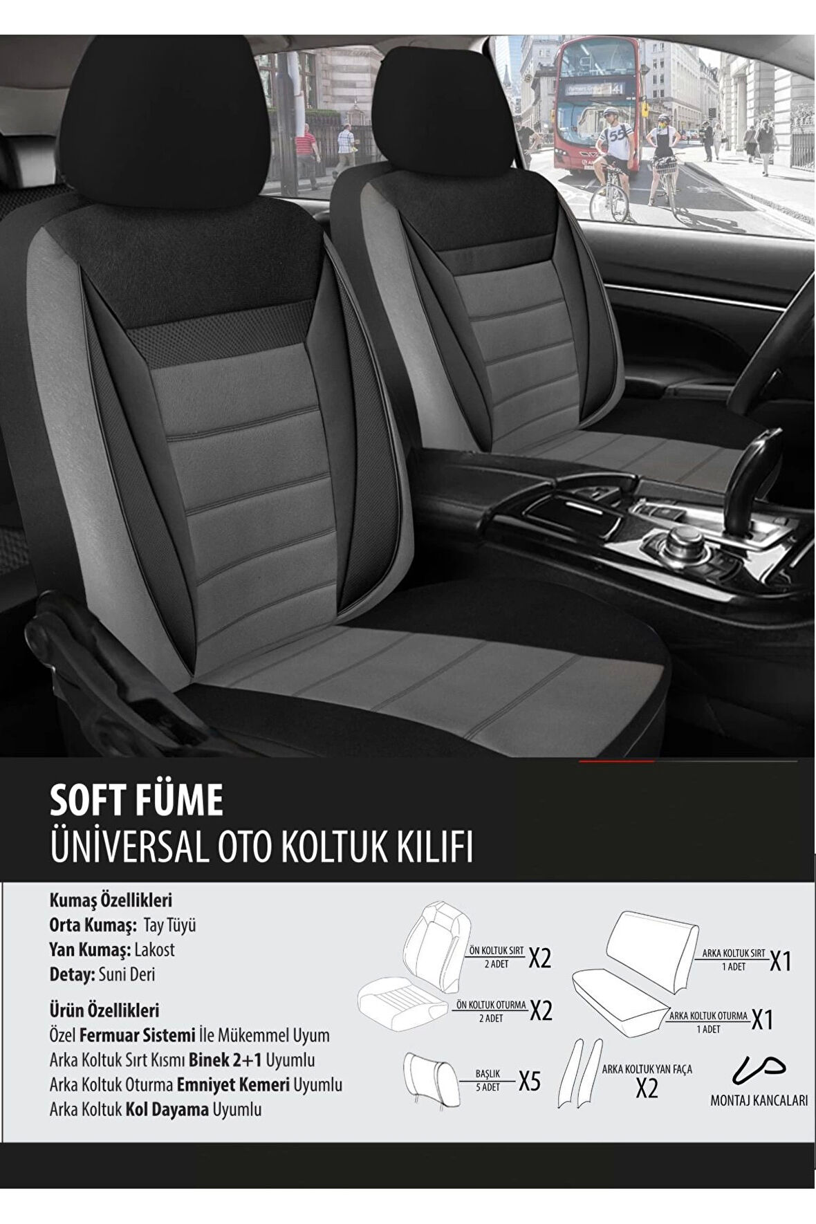 Chrysler 300c Koltuk Kılıfı Soft Füme