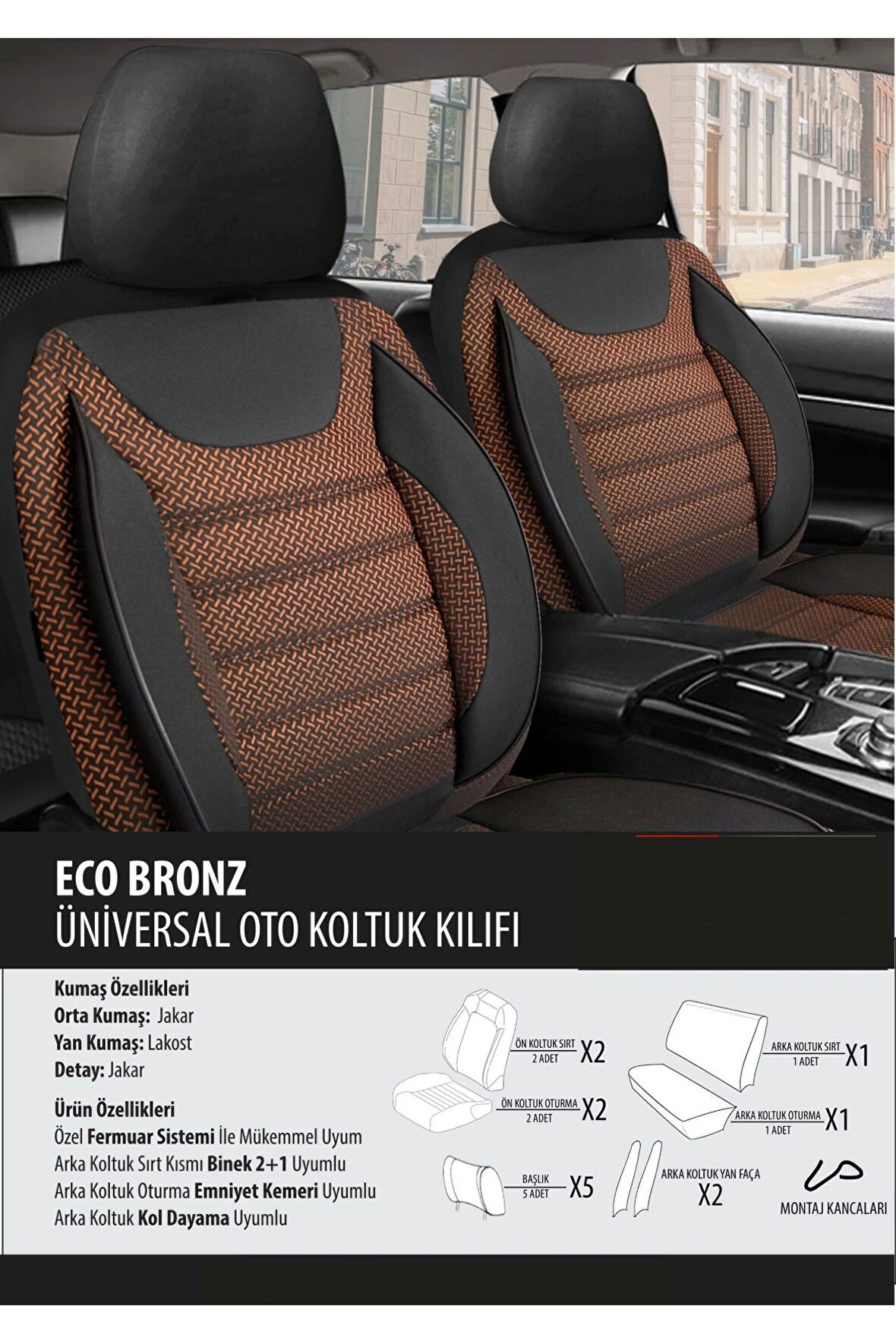 Mitsubishi Carisma Koltuk Kılıfı Eco Bronz